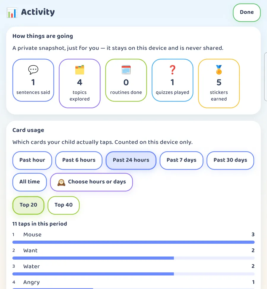 Screenshot: Activity on the inner screen.