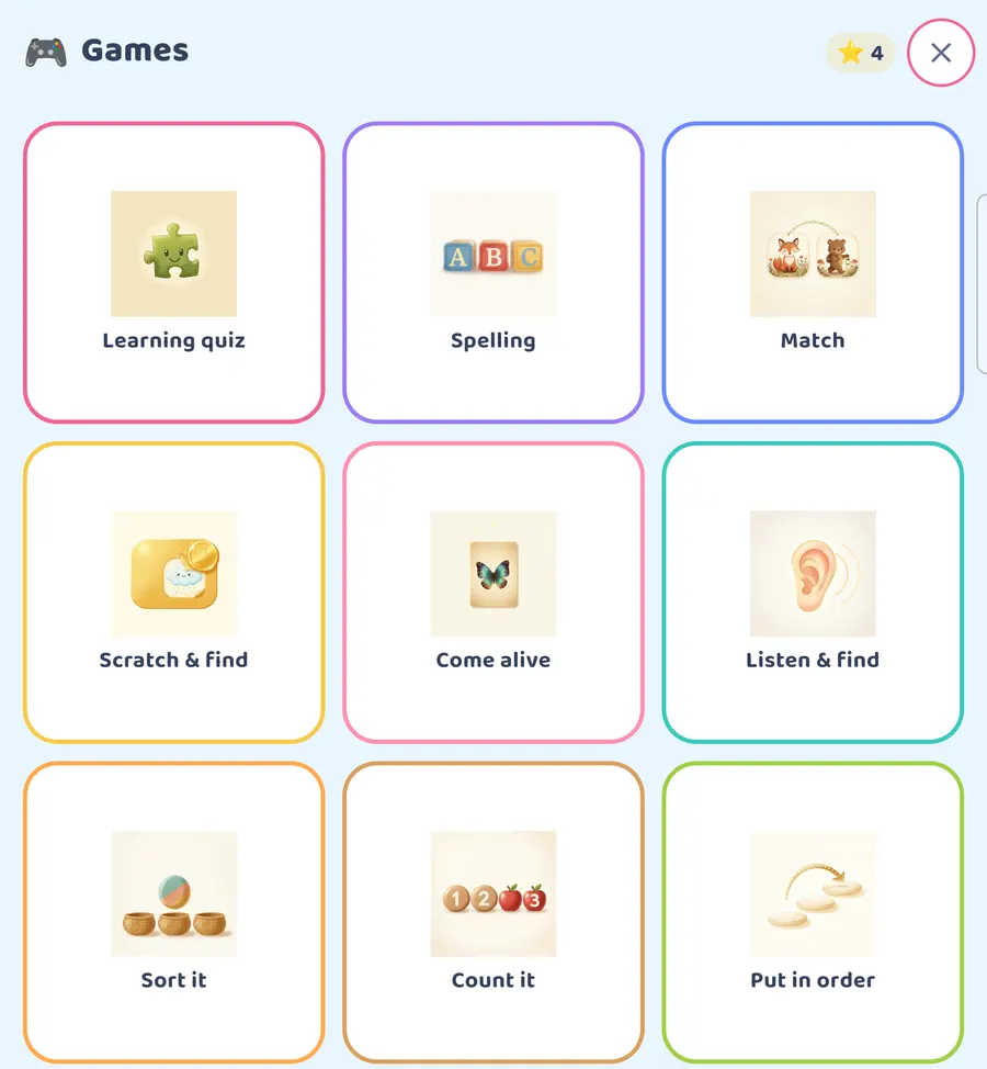 Screenshot: The games hub on the inner screen.