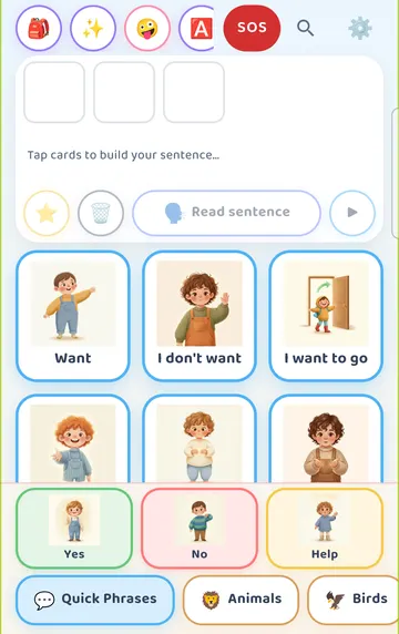 Screenshot: With Show both languages ON, the board cards still show one language. In 2.24.0 this setting only adds the second language in the Word of the day banner and the My Cards list (code: bothLangProvider, used in wotd_banner.dart and my_cards_page.dart).