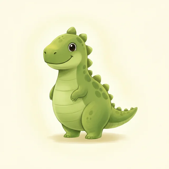 The Dinosaur picture card from Talking Cards, an illustrated dinosaur in the app’s warm storybook style.