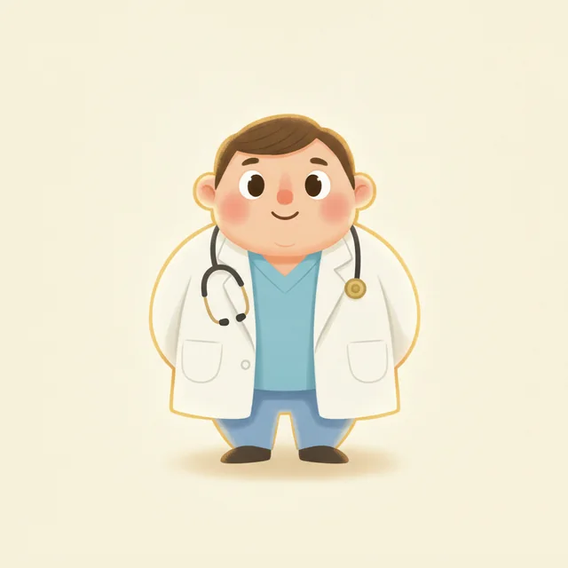 The Doctor picture card from Talking Cards, an illustrated doctor in the app’s warm storybook style.