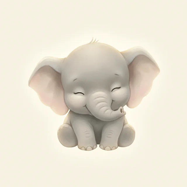 The Elephant picture card from Talking Cards, an illustrated elephant in the app’s warm storybook style.