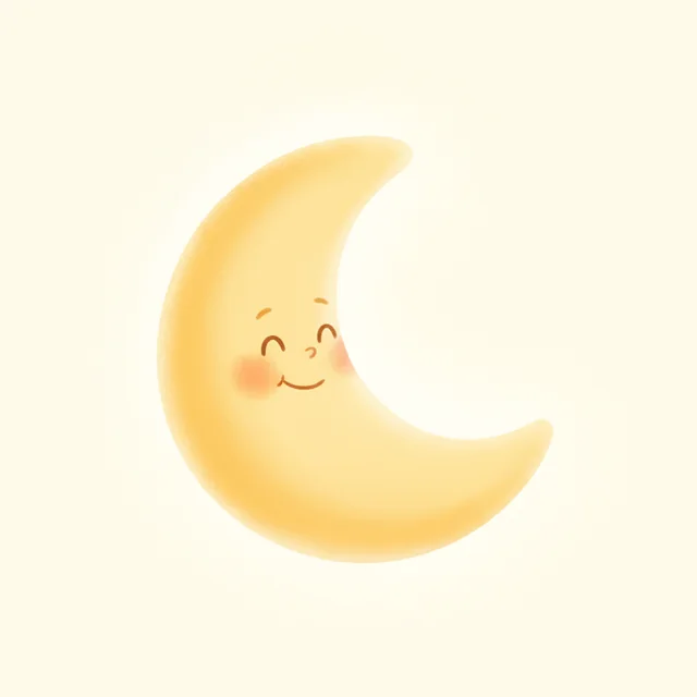 The Moon picture card from Talking Cards, an illustrated moon in the app’s warm storybook style.