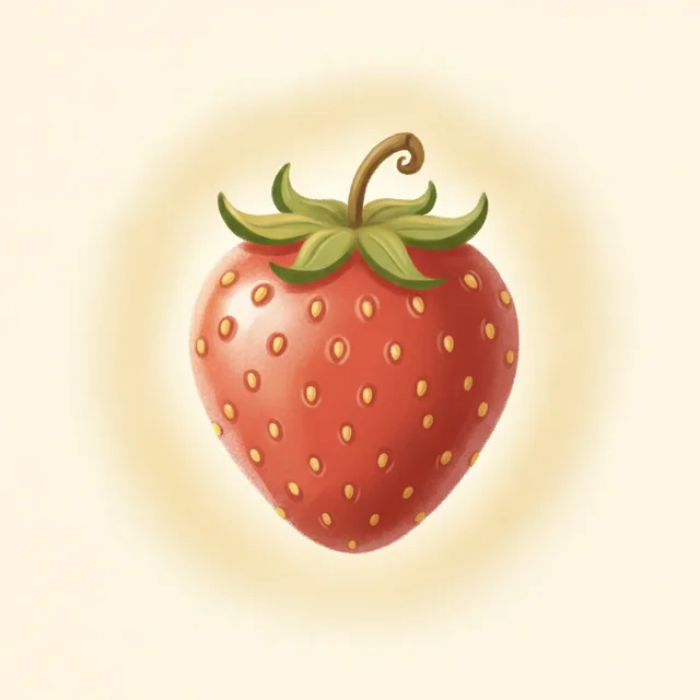 The Strawberry picture card from Talking Cards, an illustrated strawberry in the app’s warm storybook style.