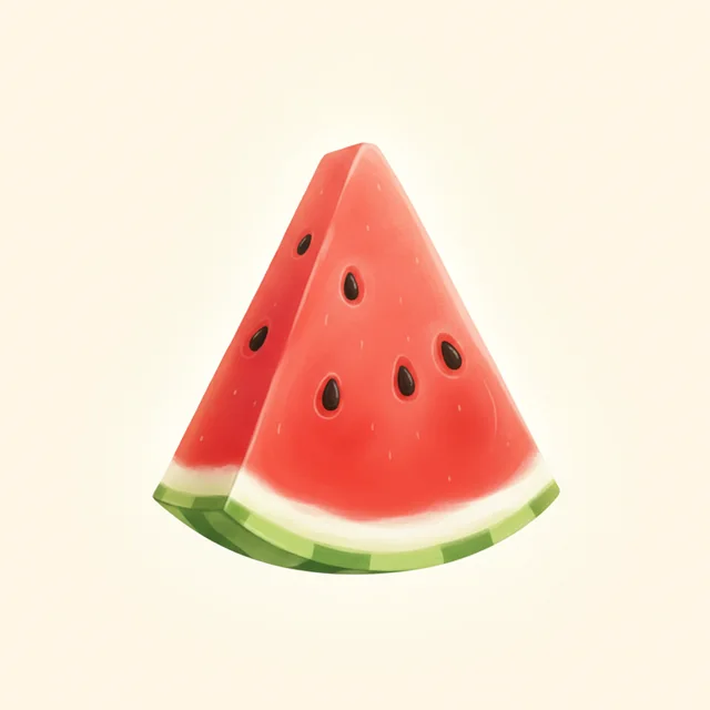 The Watermelon picture card from Talking Cards, an illustrated watermelon in the app’s warm storybook style.
